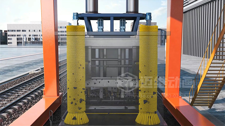 海大機(jī)器人-火車箱機(jī)器人粘凍煤清車系統(tǒng)三維動(dòng)畫(圖4)